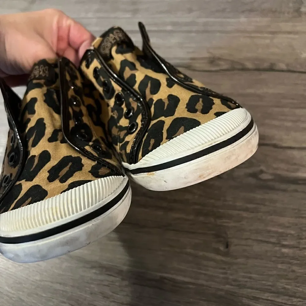 COACH Kira Animal Leopard Print Designer Sneakers Cheetah Women's Size 10B